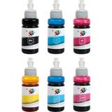 Qc Epson L1800 Yazıcı Uyumlu Mürekkep PRO 70ml PRO Set-6 Renk - Renkli