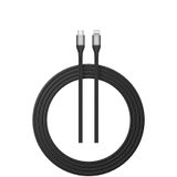 QCY 27W Type-C to Lightning Şarj Kablosu 1.2 Metre Halat Örgü 480Mbps Kırılmaz Data Kablosu Dc23
