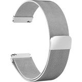 Qcy Watch Gt, Gtc, Gts, Gt2, Gs2, ile Uyumlu Kordon Hasır Metal Örgü Mıknatıslı Milano Kayış - Gümüş
