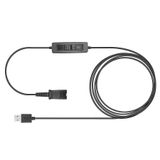 QD Kulaklık USB Adaptör Kablosu Plantronics QD ile Uyumlu (Hızlı Bağlantı Kesme) Kablolu Kulaklık, Hat İçi Ses Sessiz Kontrollü USB Fişi, Bilgisayar Dizüstü Bilgisayar, Mac UC Skype Lync Softphone