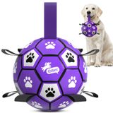 QDAN Köpek Oyuncakları Askılı Futbol Topu - Tug of War için İnteraktif Köpek Oyuncakları, Köpek Su Oyuncağı, Köpek Doğum Günü Hediyeleri, Büyük Köpekler için Dayanıklı Köpek Topları Mor (20 cm)