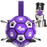 QDAN Köpek Oyuncakları Askılı Futbol Topu - Tug of War için İnteraktif Köpek Oyuncakları, Köpek Su Oyuncağı, Köpek Doğum Günü Hediyeleri, Küçük Orta Köpekler için Dayanıklı Köpek Topları Mor (15 cm)