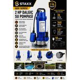 Qdx 2 Hp Dalgıç Su Pompası Bakır Sargılı Şamandıralı 40 Metre Basma 1.5'' Çıkışlı Temiz Su Motoru