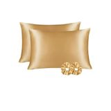 QEAS İpek Saten Yastık Kılıfı 2 Adet 50x70cm 2 Adet Saten Tokalı