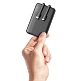 Qecvec Dahili Kablolarla Taşınabilir Şarj Cihazı, Ultra Kompakt 22.5W PD ve QC 3.0 Hızlı Şarj 10000mAh USB C Güç Bankası, iPhone, Samsung ile Uyumlu Kablo ile Küçük LED Ekranlı Telefon Pil Paketi