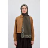Qef Cotton Twill Şal İnterlock Yağ Yeşili