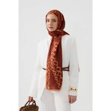 Qef Cotton Twill Şal Loop Line Bordo