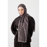 Qef Cotton Twill Şal Loop Line Kahve