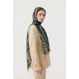 Qef Cotton Twill Şal Loop Line Koyu Yeşil