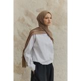 Qef Soft Line Pamuk Şal Sütlü Kahve