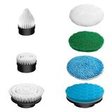 Qeffmion Elektrikli Spin Scrubber 7 Paket Fırça Kafaları, Elektrikli Temizleme Fırçası için 7 Değiştirilebilir Fırça Kafası, Banyo, Duş, Mutfak ve Yer Karosu Temizliği için Taşınabilir Güç Scrubber