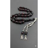 QELA COLLECTION Kişiye Özel Harfli Kehribar Tesbih Arpa Kesim – Kişiye Özel Harfli – Ahşap Kutulu Hediyelik Tesbih