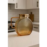 Qerhome Borosilikat Cam Amber Salyangoz Desenli Cam Demlik & Sürahi 2000 Ml