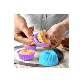 QesQin Silikon Cupcake Mini Kek Kalıbı-6'lı Renkli Silikon Kalıbı Yapışmaz Mini Kek ve Muffin Kalıbı