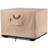 QH.HOME Kare Ateş Çukuru Örtüleri - 900D Ağır Hizmet Tipi 900D Güçlü Yırtılmaya ve UV Dirençli ve Suya Dayanıklı ve Solmaya Dayanıklı Malzeme Polyester Ateş Çukuru Örtüleri Dış Mekan Ateş Çukuru Masası için