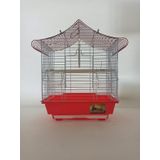 Qh Kuş Kafes Üçgen Çatılı 28x22x39 Kırmızı Muhabbet Kanarya