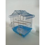 Qh Kuş Kafes Üçgen Çatılı 28x22x39 Mavi Muhabbet Kanarya