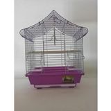 Qh Kuş Kafes Üçgen Çatılı 28x22x39 Mor Muhabbet Kanarya