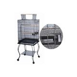 QH Pet Cage Sehpalı Papağan Kafesi Dövme Demir (51X51X129)