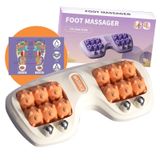 QHLhomestead Taşınabilir Çift Ayak Masaj Silindiri, Plantar Fasiitten Ağrıyı Gidermek için Üç Masaj Tekniği, Sıkı Kaslar ve Ağrılı Ayaklar ve Geliştirilmiş Dolaşım, Taşınabilir Refleksoloji Aracı