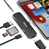 Qhou IPad Pro için USB C Adaptörü, iPad Pro 2021 2020 12.9/11 '', iPad Air 5/4 Dongle 4K HDMI, USB 3.0 Bağlantı Noktası, SD/TF Kart Okuyucu, 100W PD Hızlı Şarj, Kulaklık Jakı