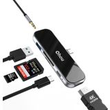 Qhou iPad Pro için USB C Hub, iPad Pro 2021 2020 12.9/11 '', iPad Air 5/4 Dongle 4K HDMI, USB 3.0 Bağlantı Noktası, SD/TF Kart Okuyucu, 100W PD Hızlı Şarj, Kulaklık Jakı