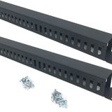 QiaoYoubang 2 Paket 1U 19 İnç Kablo Yöneticisi Yatay Raf Montajı 24 Yuvalı Metal Parmak Kanalı Tel Düzenleyici Kapak ve Montaj Vidaları ile Sunucu Rafı için, Siyah (24S2P)