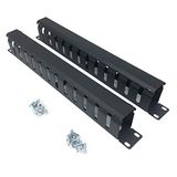 QiaoYoubang 2 Paket - Tüm Metal 19 İnç Kablo Yöneticisi Yatay Raf Montaj Düzenleyici 12 Büyük Yuvalı Kablo Yönetim Sistemi (1UCM12S2PC)