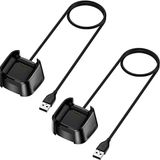 QIBOX Fitbit Versa 2 ile Uyumlu Şarj Cihazı (Versa/Versa Lite için değildir), 2'li Paket Yedek USB Şarj Kablosu Dock Standı, Versa 2 Sağlık ve Fitness Akıllı Saat için, 3 Ft Sağlam Güç Kablosu