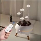 Qifit Bluetooth Hoparlorlu Ultrasonik Nemlendirici ve Gece Lambasi – Sessiz Sisleme LED Isik – Ev Ofis Kullanimi - Beyaz
