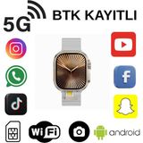 Qifit Hw Ultra 3 Call 5g Android Amoled Ekran Gps, Nfc, Kamera Yapay Zeka Destekli Akıllı Saat Btk Kayıt - 36 mm - Beyaz