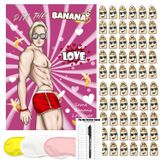 QINGRUIGO Gelin Duş Oyunları Pin The Banana on The Hunk Bekarlığa Veda Partisi OyunlarıDüğün Nişan Kızlar Gece Pin Muz Oyunu 50 Çıkartma Büyük Poster Tek Kız Parti Gecesi içerir