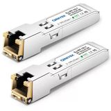 Qıniyek (2 Adet 10G Sfp+ Rj45 Modülü 10Gbase-T Sfp+ Alıcı-Verici, Cisco Sfp-10G-Ts, Ubiquiti Unifi Uf-Rj45-10G, Netgear Axm765, Mikrotik, Fortine