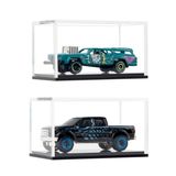 Qinry 2 Paket Şeffaf Akrilik Hot Wheels Teşhir Kılıfı Hotwheels Matchbox 1/64 Ölçekli Oyuncak Model Arabalar Teşhir Kılıfı UV Korumalı Depolama Koleksiyoncuları