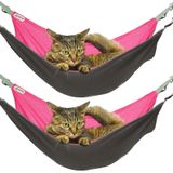 QIPAN Kafes için 2 Adet Küçük Kitty Kedi Hamağı, 2 Adet Ters Çevrilebilir Kedi Asılı Hamak, Kedi Hamak Asma, Yıkanabilir Yumuşak Dış Mekan Kedi Matı, Kediler için Su Geçirmez Soğutma Yavru Kedi Pedi