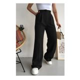 QİSSO Kumas Siyah Pantolon Bol Paca Pantolon