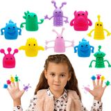 Qiuttnqn 20 ADET Sevimli Parmak Kuklaları Oyuncaklar, Canavar Esnek Parmak Kuklaları Fidget Oyuncakları, Rol Yapma, Parti, Noel için Yumuşak Kauçuk Parmak Oyuncak Bebek Oyuncakları