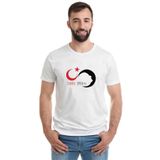 Qivi 10 Kasım Suliyet Türk Bayrağı Baskılı Beyaz Erkek Örme T-shirt