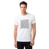 Qivi 14 Mart Dünya Pi Günü Pi Baskılı Beyaz Erkek Örme T-shirt