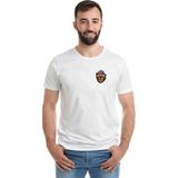 Qivi 3D Gözlük 3 Boyutlu Gözlük Göğüs Baskılı Beyaz Erkek Örme Tshirt