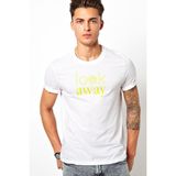 Qivi A Series Of Unfortunate Events Look Away Yazi Baskılı Beyaz Erkek Örme T-shirt