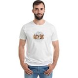 Qivi Acdc Black Ice Concept Art Baskılı Beyaz Erkek Örme T-shirt