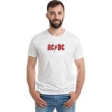 Qivi Acdc Logo Baskılı Beyaz Erkek Örme T-shirt