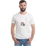 Qivi Ağaç Dal Üzerinde Baykuş Owl Moon Baskılı Beyaz Erkek Örme Tshirt