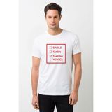 Qivi Altered Carbon Status Baskılı Beyaz Erkek Örme T-shirt