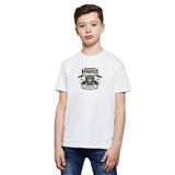 Qivi American Moto Costum Classics Baskılı Unisex Çocuk Beyaz T-shirt