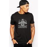 Qivi American Moto Costum Vintage Baskılı Siyah Erkek Örme T-shirt