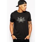 Qivi American Motor Authentic Baskılı Siyah Erkek Örme T-shirt