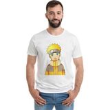 Qivi Anime Naruto Uzamaki Baskılı Beyaz Erkek Örme T-shirt