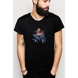 Qivi Anime Naruto Uzumaki Baskılı Siyah Erkek Örme T-shirt